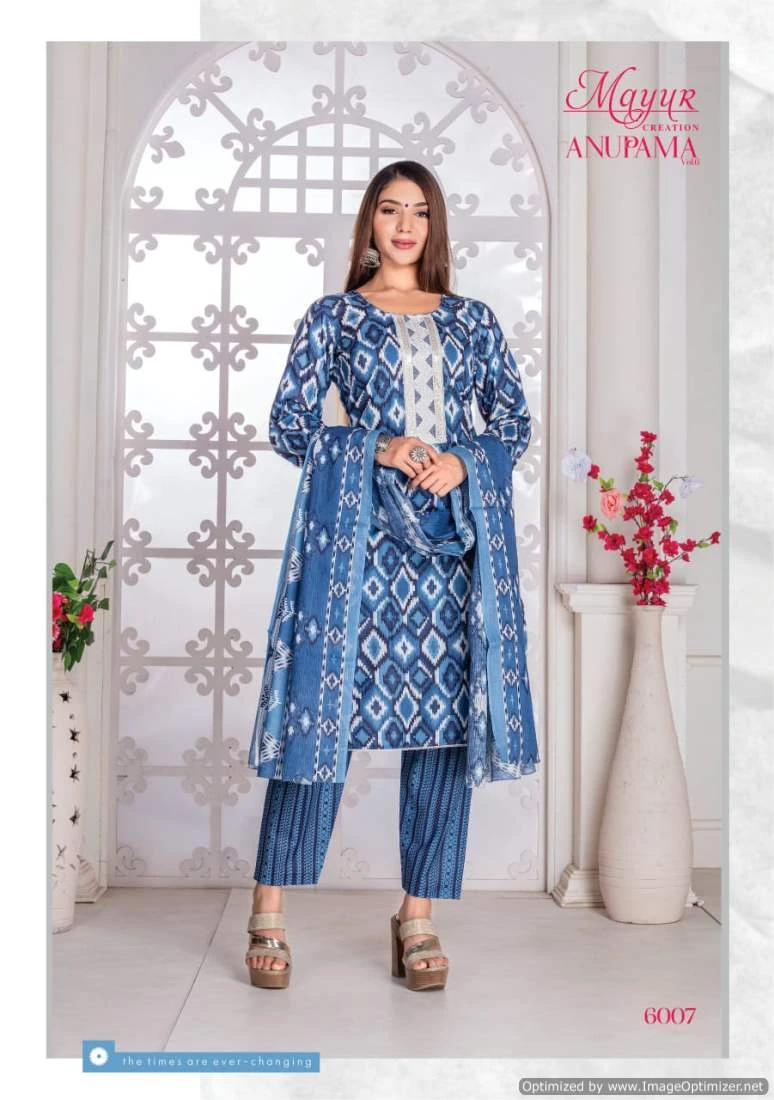 Mayur Anupama Vol 6 Lawn Cotton Wholesale Salwar Suit Catalog — Wholesale Salwar Suits, Mayur Dress wholesale from Surat — view 3